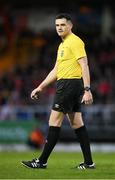 1 April 2023; Referee Rob Hennessy during the SSE Airtricity Men's Premier Division match between Sligo Rovers and Bohemians at The Showgrounds in Sligo. Photo by Seb Daly/Sportsfile