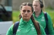 1 April 2023; Emma Swords of Ireland arrives before the TikTok Women's Six Nations Rugby Championship match between Ireland and France at Musgrave Park in Cork. Photo by Brendan Moran/Sportsfile