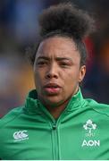 1 April 2023; Grace Moore of Ireland before the TikTok Women's Six Nations Rugby Championship match between Ireland and France at Musgrave Park in Cork. Photo by Brendan Moran/Sportsfile