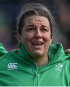 1 April 2023; Kathryn Buggy of Ireland before the TikTok Women's Six Nations Rugby Championship match between Ireland and France at Musgrave Park in Cork. Photo by Brendan Moran/Sportsfile