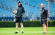 3 April 2023; Head coach Leo Cullen, left, and Senior coach Stuart Lancaster during Leinster rugby squad training at RDS Arena in Dublin. Photo by Ramsey Cardy/Sportsfile