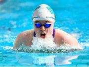3 April 2023; Amelie Henson of Athlone competes in the Women 13 & Over 50 LC metre breaststroke heats during day three of the Swim Ireland Irish Open Swimming Championships at the National Aquatic Centre in Dublin. Photo by Piaras Ó Mídheach/Sportsfile