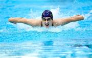 3 April 2023; Sofia Delgado of Alliance competes in the Women 13 & Over 50 LC metre butterfly heats during day three of the Swim Ireland Irish Open Swimming Championships at the National Aquatic Centre in Dublin. Photo by Piaras Ó Mídheach/Sportsfile