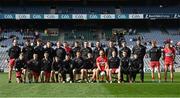 2 April 2023; The Derry team before the Allianz Football League Division 2 Final match between Dublin and Derry at Croke Park in Dublin. Photo by Ramsey Cardy/Sportsfile