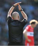 2 April 2023; A blood substitution is signalled during the Allianz Football League Division 2 Final match between Dublin and Derry at Croke Park in Dublin. Photo by Ramsey Cardy/Sportsfile