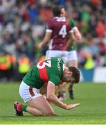 2 April 2023; Aidan O'Shea of Mayo celebrates at the final whistle of the Allianz Football League Division 1 Final match between Galway and Mayo at Croke Park in Dublin. Photo by Ramsey Cardy/Sportsfile