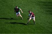 2 April 2023; Johnny McGrath of Galway in action against Ryan O'Donoghue of Mayo during the Allianz Football League Division 1 Final match between Galway and Mayo at Croke Park in Dublin. Photo by Tyler Miller/Sportsfile