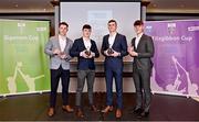 3 April 2023; In attendance during the 2023 Electric Ireland GAA HEC Rising Star Awards are UL footballers, from left, Ciaran Downes, Jack Coyne, Emmet McMahon and Darragh Cashman with their 2023 Electric Ireland GAA Higher Education Rising Stars Football Team of the Year Awards at the Castletroy Park Hotel in Limerick. Photo by Sam Barnes/Sportsfile
