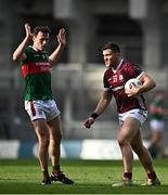 2 April 2023; Damien Comer of Galway and Diarmuid O'Connor of Mayo react  during the Allianz Football League Division 1 Final match between Galway and Mayo at Croke Park in Dublin. Photo by Sam Barnes/Sportsfile