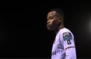 16 March 2023; Rayhaan Tulloch of Dundalk during the SSE Airtricity Men's Premier Division match between Drogheda United and Dundalk at Weavers Park in Drogheda, Louth. Photo by Stephen McCarthy/Sportsfile