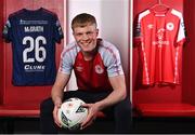 5 April 2023; Jay McGrath poses for a portrait after a St Patrick's Athletic media conference at Richmond Park in Dublin. Photo by Piaras Ó Mídheach/Sportsfile