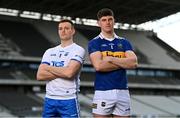 5 April 2023; Dermot Ryan of Waterford and Steven O’Brien of Tipperary at the launch of the Munster GAA Championship at Pairc Ui Chaoimh in Cork. Photo by Eóin Noonan/Sportsfile