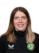 5 April 2023; Kit and equipment manager Orla Haran poses for a portrait during a Republic of Ireland Women squad portrait session at the AC Hotel in Austin, Texas, USA. Photo by Stephen McCarthy/Sportsfile