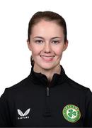 5 April 2023; Digital media coordinator Emma Clinton poses for a portrait during a Republic of Ireland Women squad portrait session at the AC Hotel in Austin, Texas, USA. Photo by Stephen McCarthy/Sportsfile
