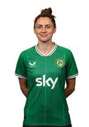 5 April 2023; Sinead Farrelly poses for a portrait during a Republic of Ireland Women squad portrait session at the AC Hotel in Austin, Texas, USA. Photo by Stephen McCarthy/Sportsfile
