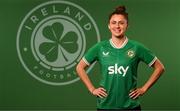 5 April 2023; Sinead Farrelly poses for a portrait during a Republic of Ireland Women squad portrait session at the AC Hotel in Austin, Texas, USA. Photo by Stephen McCarthy/Sportsfile