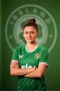 5 April 2023; Sinead Farrelly poses for a portrait during a Republic of Ireland Women squad portrait session at the AC Hotel in Austin, Texas, USA. Photo by Stephen McCarthy/Sportsfile