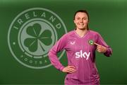5 April 2023; Goalkeeper Megan Walsh poses for a portrait during a Republic of Ireland Women squad portrait session at the AC Hotel in Austin, Texas, USA. Photo by Stephen McCarthy/Sportsfile