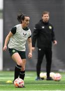 6 April 2023; Roma McLaughlin during a Republic of Ireland women training session at Del Valle High School in Austin, Texas, USA. Photo by Stephen McCarthy/Sportsfile