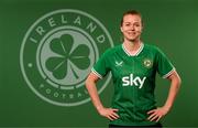 5 April 2023; Ruesha Littlejohn poses for a portrait during a Republic of Ireland Women squad portrait session at the AC Hotel in Austin, Texas, USA. Photo by Stephen McCarthy/Sportsfile