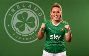 5 April 2023; Jessie Stapleton poses for a portrait during a Republic of Ireland Women squad portrait session at the AC Hotel in Austin, Texas, USA. Photo by Stephen McCarthy/Sportsfile
