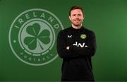 5 April 2023; Assistant manager Tom Elmes poses for a portrait during a Republic of Ireland women squad portrait session at the AC Hotel in Austin, Texas, USA. Photo by Stephen McCarthy/Sportsfile
