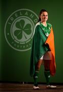 5 April 2023; Alannah McEvoy poses for a portrait during a Republic of Ireland Women squad portrait session at the AC Hotel in Austin, Texas, USA. Photo by Stephen McCarthy/Sportsfile