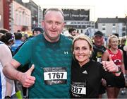 6 April 2023; Runners Denis O'Reilly and Mandy Fennessy after competing in the Peugeot Race Series - Streets of Kilkenny 2023 in Kilkenny. Photo by Sam Barnes/Sportsfile