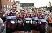 6 April 2023; Runners from Mullingar Harriers, Westmeath, from left, James Cribbin, Sinead Whitelaw, Susan Glennon, Emer O'Hanlon and Aine O'Reilly after competing in the Peugeot Race Series - Streets of Kilkenny 2023 in Kilkenny. Photo by Sam Barnes/Sportsfile