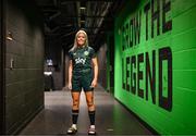 7 April 2023; Denise O'Sullivan poses for a portrait after a Republic of Ireland women press conference in Austin, Texas ahead of their side's international friendly double header series against USA. Photo by Stephen McCarthy/Sportsfile