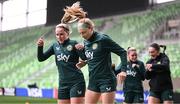 7 April 2023; Hayley Nolan, right, and Jessie Stapleton during a Republic of Ireland women training session at Q2 Stadium in Austin, Texas, USA. Photo by Stephen McCarthy/Sportsfile