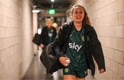 7 April 2023; Heather Payne arrives to a Republic of Ireland women training session at Q2 Stadium in Austin, Texas, USA. Photo by Stephen McCarthy/Sportsfile