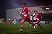 7 April 2023; Stefan Radosavljevic of Sligo Rovers celebrates after scoring his side's second goal during the SSE Airtricity Men's Premier Division match between Dundalk and Sligo Rovers at Oriel Park in Dundalk, Louth. Photo by Ben McShane/Sportsfile