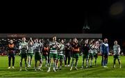 7 April 2023; Shamrock Rovers players celebrate after the SSE Airtricity Men's Premier Division match between Bohemians and Shamrock Rovers at Dalymount Park in Dublin. Photo by Seb Daly/Sportsfile