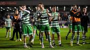 7 April 2023; Shamrock Rovers players including Dylan Watts, Lee Grace and Ronan Finn after the SSE Airtricity Men's Premier Division match between Bohemians and Shamrock Rovers at Dalymount Park in Dublin. Photo by Seb Daly/Sportsfile