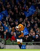 7 April 2023; Leinster mascot Leo the Lion during the Heineken Champions Cup quarter-final match between Leinster and Leicester Tigers at the Aviva Stadium in Dublin. Photo by Ramsey Cardy/Sportsfile