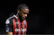 7 April 2023; Jonathan Afolabi of Bohemians during the SSE Airtricity Men's Premier Division match between Bohemians and Shamrock Rovers at Dalymount Park in Dublin. Photo by Seb Daly/Sportsfile