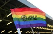 7 April 2023; League of Ireland branded corner flag before the SSE Airtricity Men's Premier Division match between Bohemians and Shamrock Rovers at Dalymount Park in Dublin. Photo by Seb Daly/Sportsfile