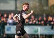 8 April 2023; Sean Carrabine celebrates scoring a goal for Sligo during the Connacht GAA Football Senior Championship Quarter-Final match between London and Sligo at McGovern Park in Ruislip, London. Photo by Matt Impey/Sportsfile