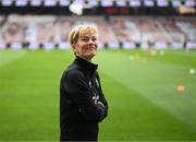8 April 2023; Republic of Ireland manager Vera Pauw before the women's international friendly match between USA and Republic of Ireland at the Q2 Stadium in Austin, Texas. Photo by Stephen McCarthy/Sportsfile