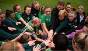 8 April 2023; Republic of Ireland players huddle after the women's international friendly match between USA and Republic of Ireland at the Q2 Stadium in Austin, Texas. Photo by Stephen McCarthy/Sportsfile