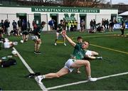 8 April 2023; Evan Sweeney of Leitrim warms up before the Connacht GAA Football Senior Championship quarter-final match between New York and Leitrim at Gaelic Park in New York, USA. Photo by David Fitzgerald/Sportsfile