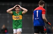 8 April 2023; Jack Heslin of Leitrim reacts during the Connacht GAA Football Senior Championship quarter-final match between New York and Leitrim at Gaelic Park in New York, USA. Photo by David Fitzgerald/Sportsfile