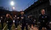 8 April 2023; Mikey Boyle of New York, centre, reacts to his side scoring an equaliser at the end of the game during the Connacht GAA Football Senior Championship quarter-final match between New York and Leitrim at Gaelic Park in New York, USA. Photo by David Fitzgerald/Sportsfile