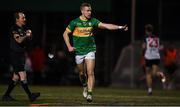 8 April 2023; Evan Sweeney of Leitrim celebrates after scoring a point during the Connacht GAA Football Senior Championship quarter-final match between New York and Leitrim at Gaelic Park in New York, USA. Photo by David Fitzgerald/Sportsfile
