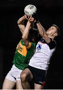 8 April 2023; Barry Mc Nulty of Leitrim in action against Alan Campbell of New York during the Connacht GAA Football Senior Championship quarter-final match between New York and Leitrim at Gaelic Park in New York, USA. Photo by David Fitzgerald/Sportsfile