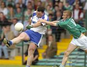 13 June 2004; Paul Foley, Waterford, in action against Shane Gallagher, Limerick. Munster Junior Football Championship Semi-Final, Limerick v Waterford, Gaelic Grounds, Limerick. Picture credit; Pat Murphy / SPORTSFILE