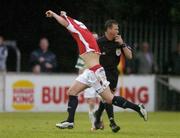 18 June 2004; Tony Bird, St. Patrick's Athletic, celebrates after scoring his sides winning goal. eircom league, Premier Division, Shamrock Rovers v St. Patrick's Athletic, Richmond Park, Dublin. Picture credit; Brian Lawless / SPORTSFILE