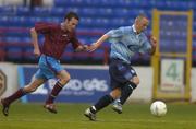 11 June 2004; Gary O'Neill, Dublin City, in action against Aidan Lynch, Drogheda United. eircom league, Premier Division, Dublin City v Drogheda United, Tolka Park, Dublin. Picture credit; Brian Lawless / SPORTSFILE