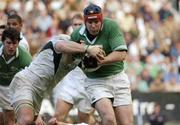 19 June 2004; Anthony Foley, Ireland, is tackled by Pedrie Wannenburg, South Africa. South Africa Tour June 2004, South Africa v Ireland, 2nd test, Newlands Stadium, Cape Town, South Africa. Picture credit; Matt Browne / SPORTSFILE
